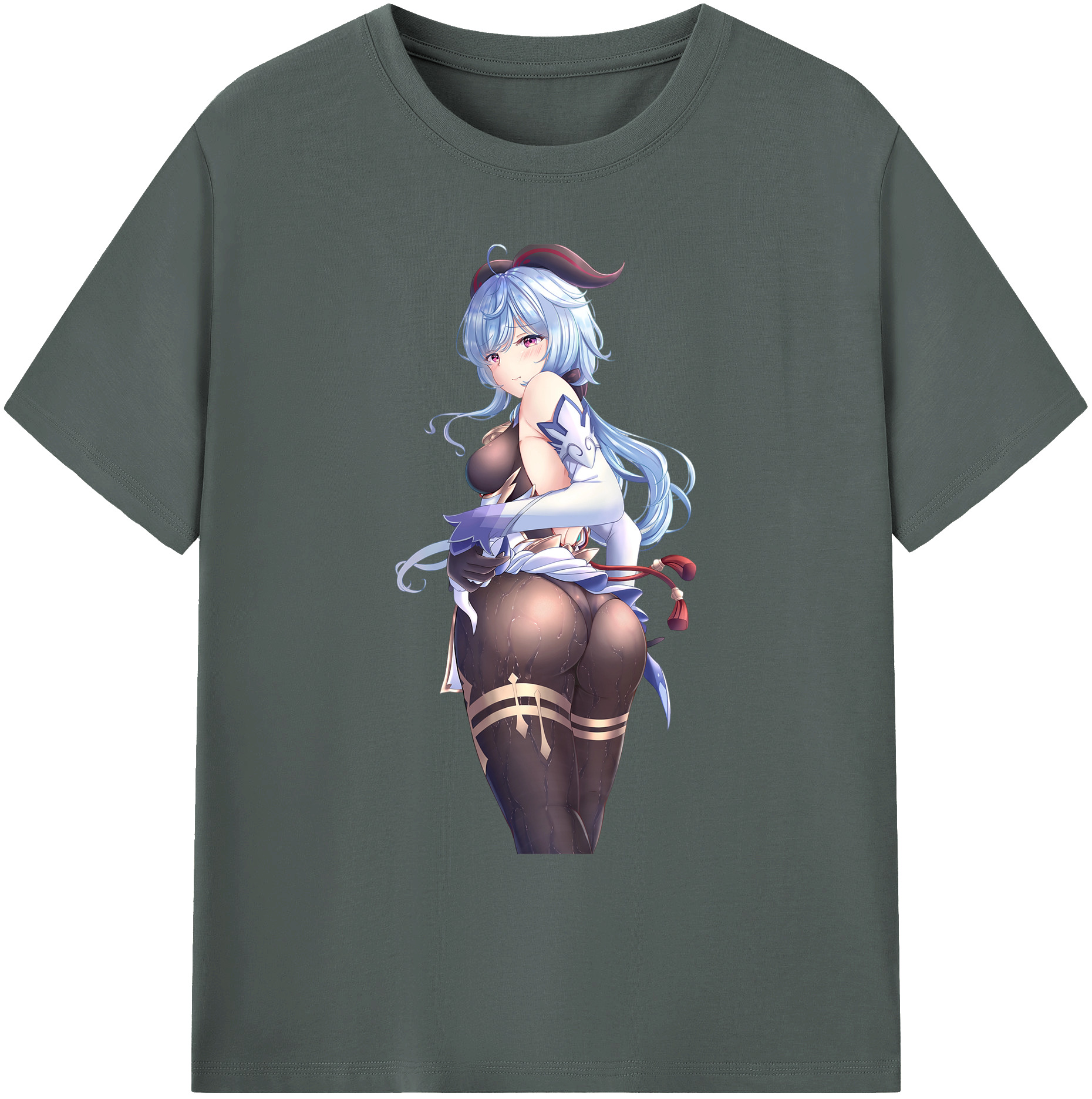 げんし神 甘雨 かんう genshin Ganyu 綿100％ メンズ半袖Tシャツ｜肌触りやわらか＆通気性
